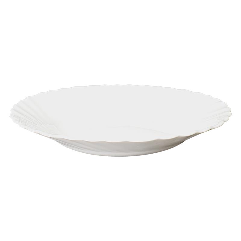 Plato Playo 26cm Vidrio Temp.Blanco Prima*